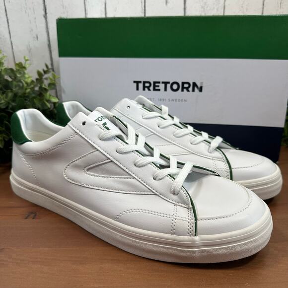 Tretorn Men's Swerve White Lace Up Sneakers Size 10 - Picture 2 of 8